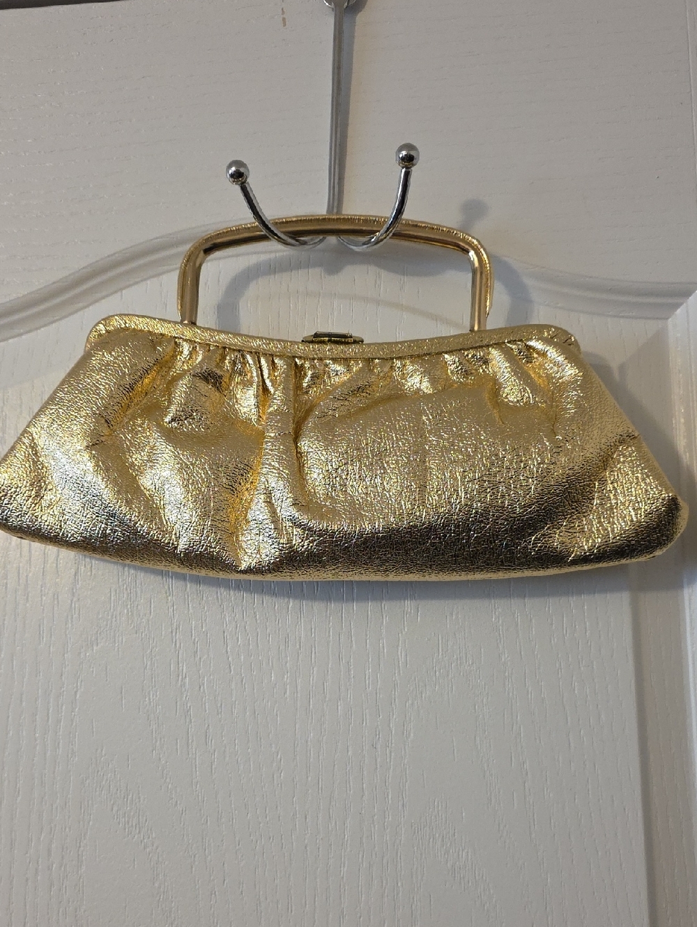 Vintage Gold Metallic Evening Clutch Handbag